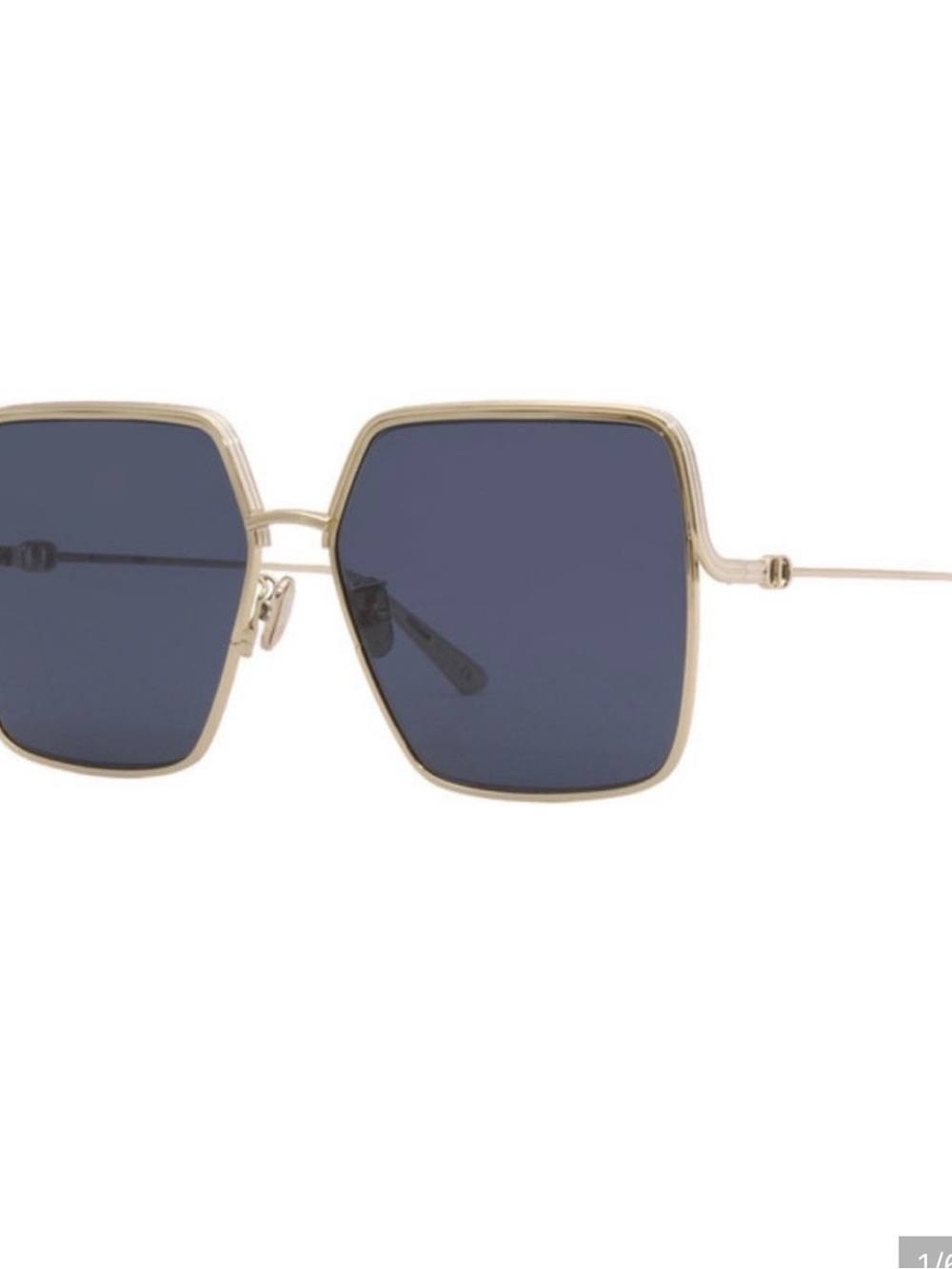 Dior Gold Frame Sunglasses with Dark Blue Lenses